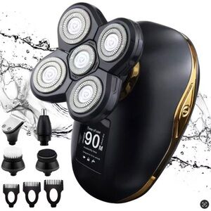 Electric Shaver 5-1 For Bald Men Head Waterproof Rechargeable Fast Charging .